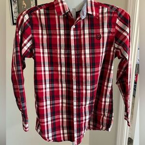 Chaps Boys Red and White Plaid Casual Shirt